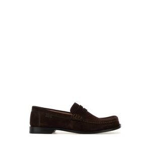 Loewe Men Dark Brown Suede Campo Loafers